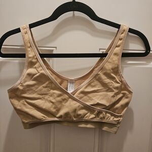 Pure Nurse Women's Tan Wrap Nursing Bralette Medium